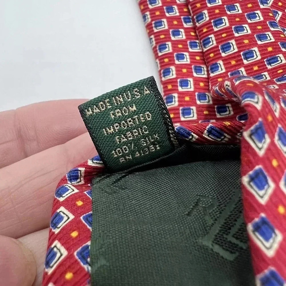 Lauren Ralph Lauren Hand Finished USA 100% Silk Neck Tie Length 56” Width 3 3/4” - Picture 5 of 6